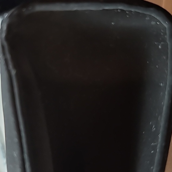 Handbag vintage black fabric red vinyl inside clasp closure hinge opening - Picture 9 of 13